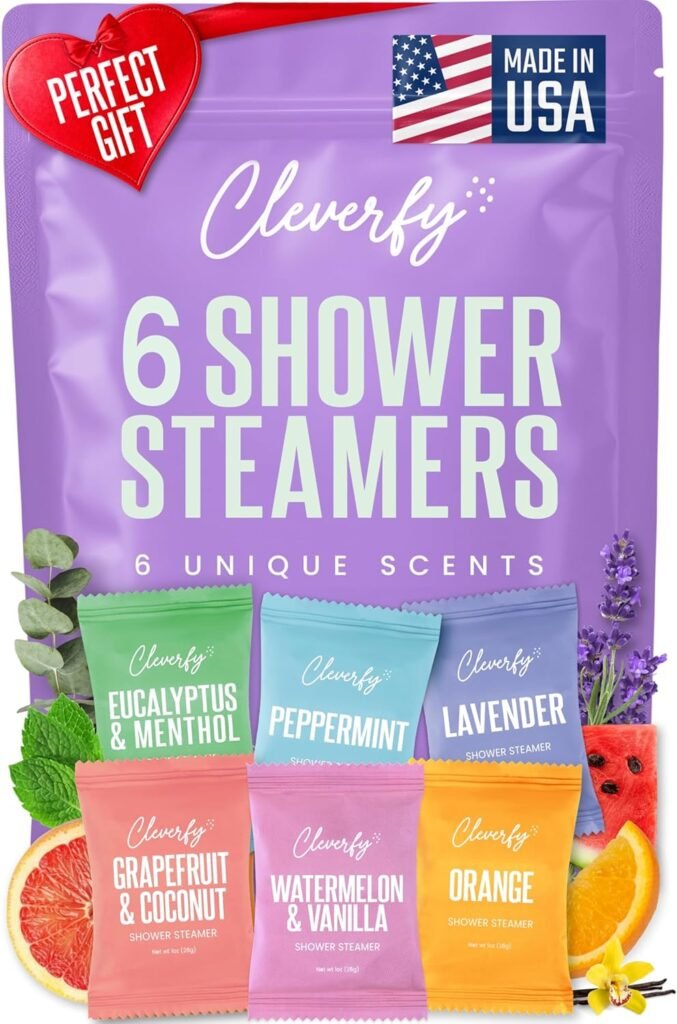 Cleverfy Shower Steamers Aromatherapy - Valentines Day Gifts for Her, Him, Women, Daughter, Mom, Girlfriend, Wife, Teen Girls and Boys - Valentines Gifts for Her, Him, Women and Men - 6 Tablets
