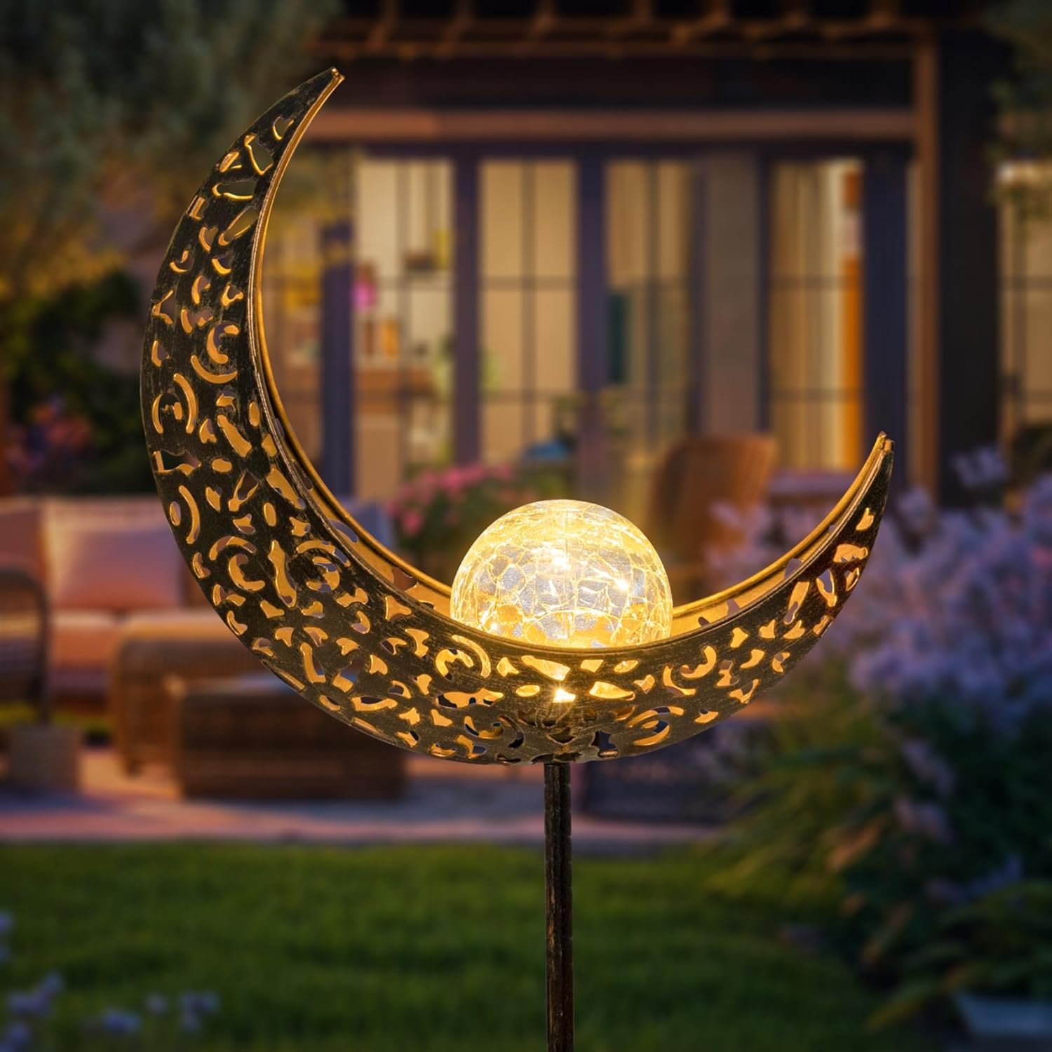 Homeimpro Moon Solar Lights Outdoor Ramadan Garden Decoration