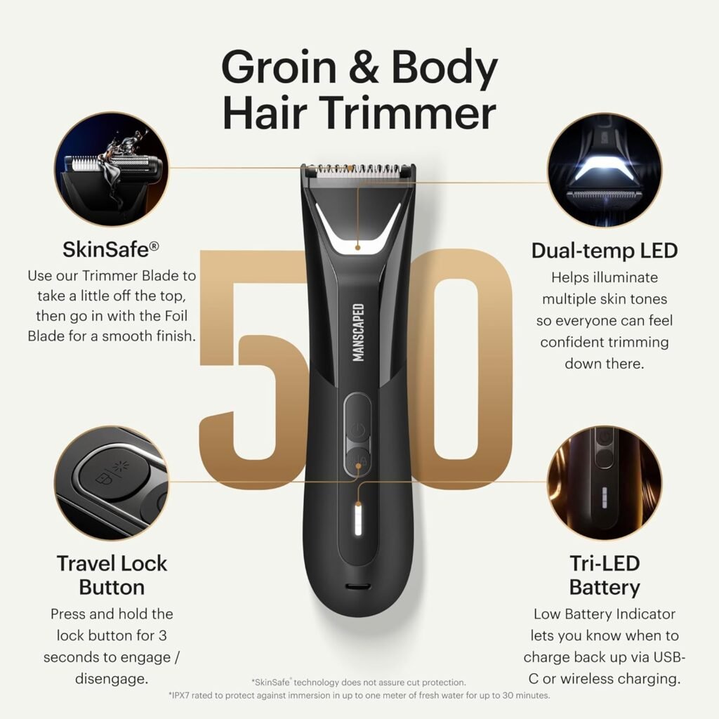 Groin and Body Hair Trimmer for Men