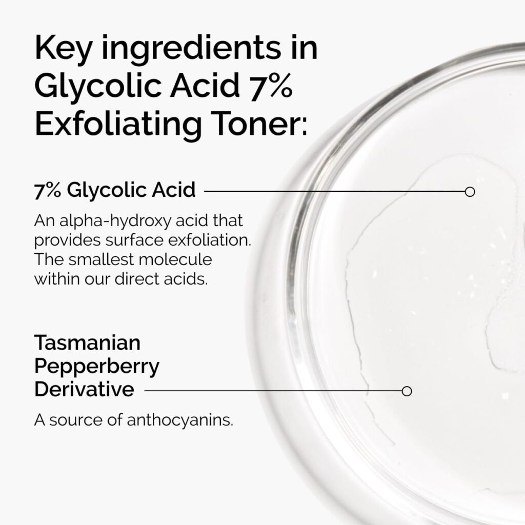 Key Ingredients in The Ordinary Glycolic Acid 7% Exfoliating Toner
