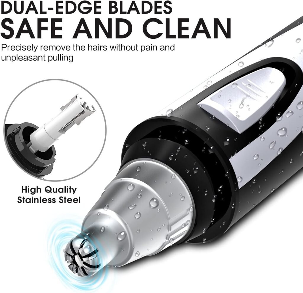 Dual-Edge Spinning Blades for Nose and Ear Hair